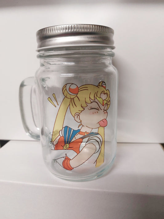 ANIME SAILOR MOON 16oz Beer Glass Can  gifts for him, gifts for her – Moon  Prism Gifts